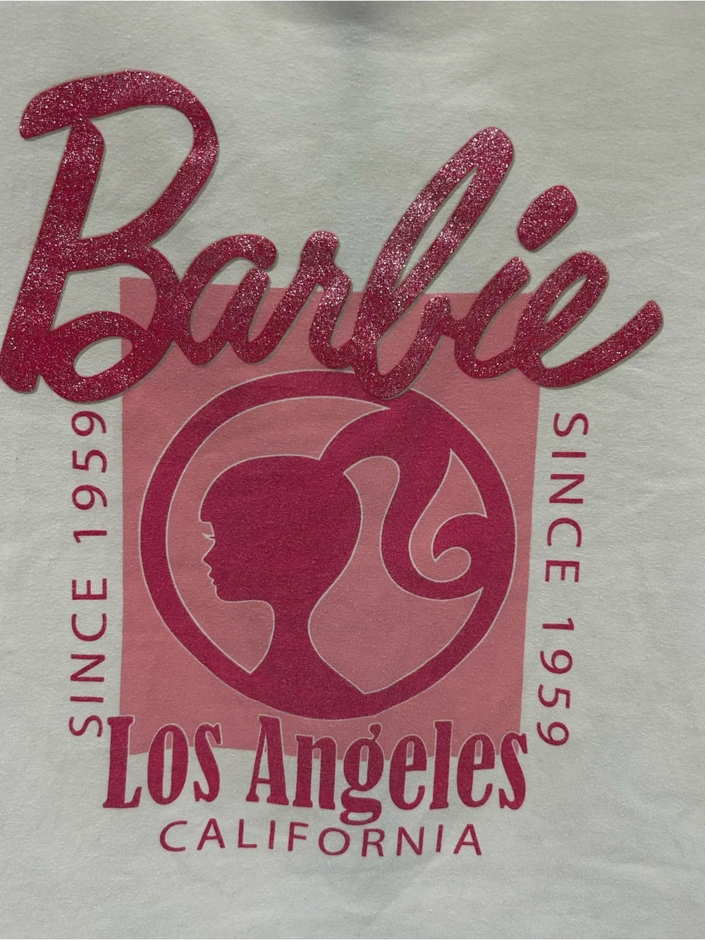 Barbie Pink and White Los Angeles Graphic Tee for Kids Size 7/8